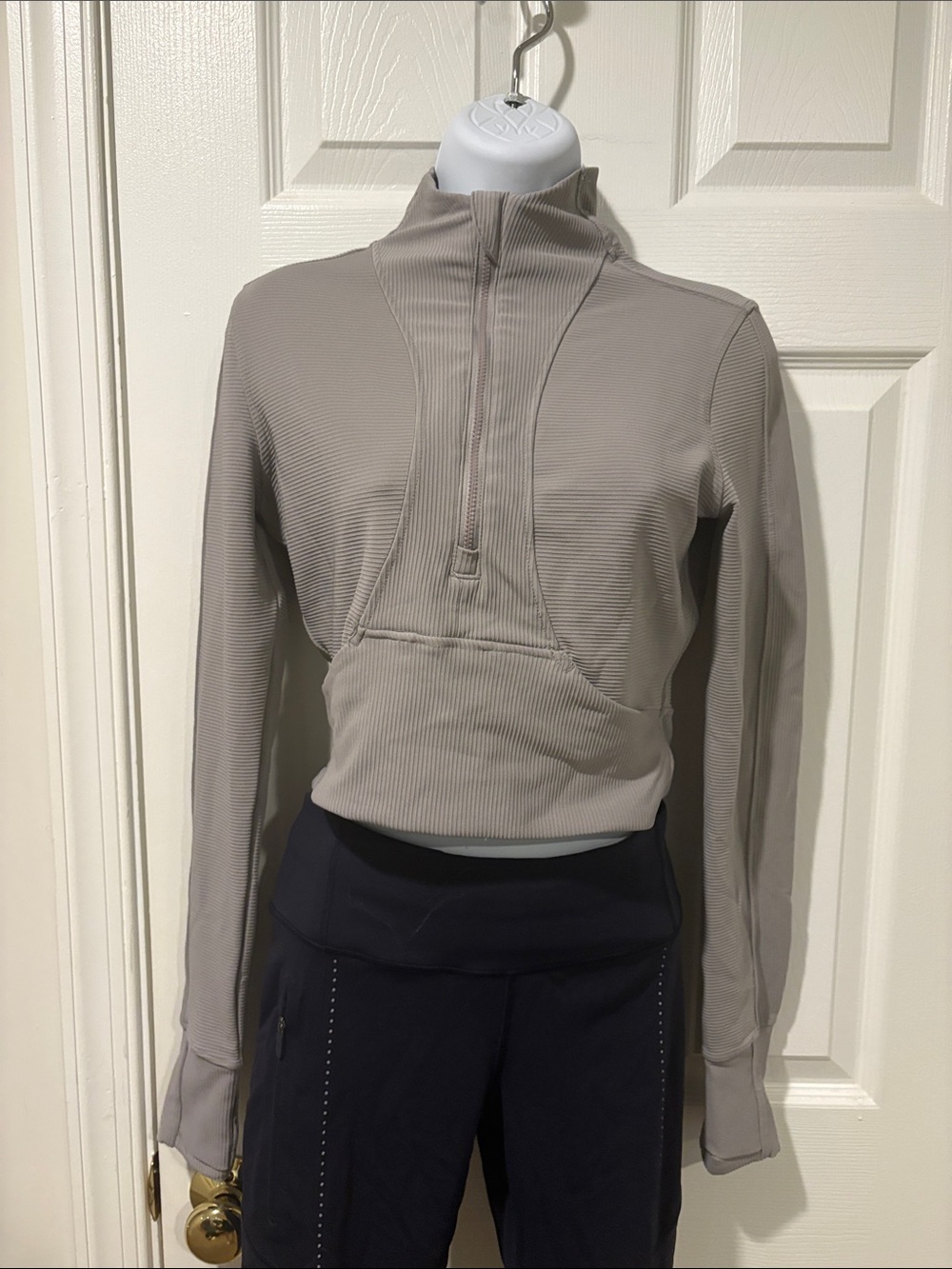 90*degree ribbed cropped zip up